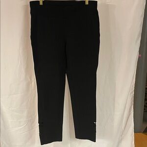 Anne Klein Black Cropped Ankle Knit Pants
